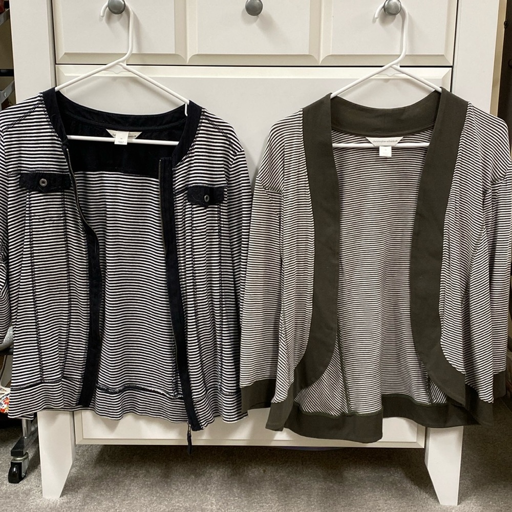 2 Christopher & Banks striped tops medium